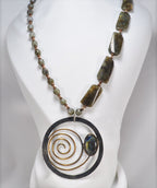 Handmade Labradorite  Silver Necklace,925 Sterling Silver Genuine Authentic Necklace, Labrodorite  Gemstone Jewelry Gift for Her