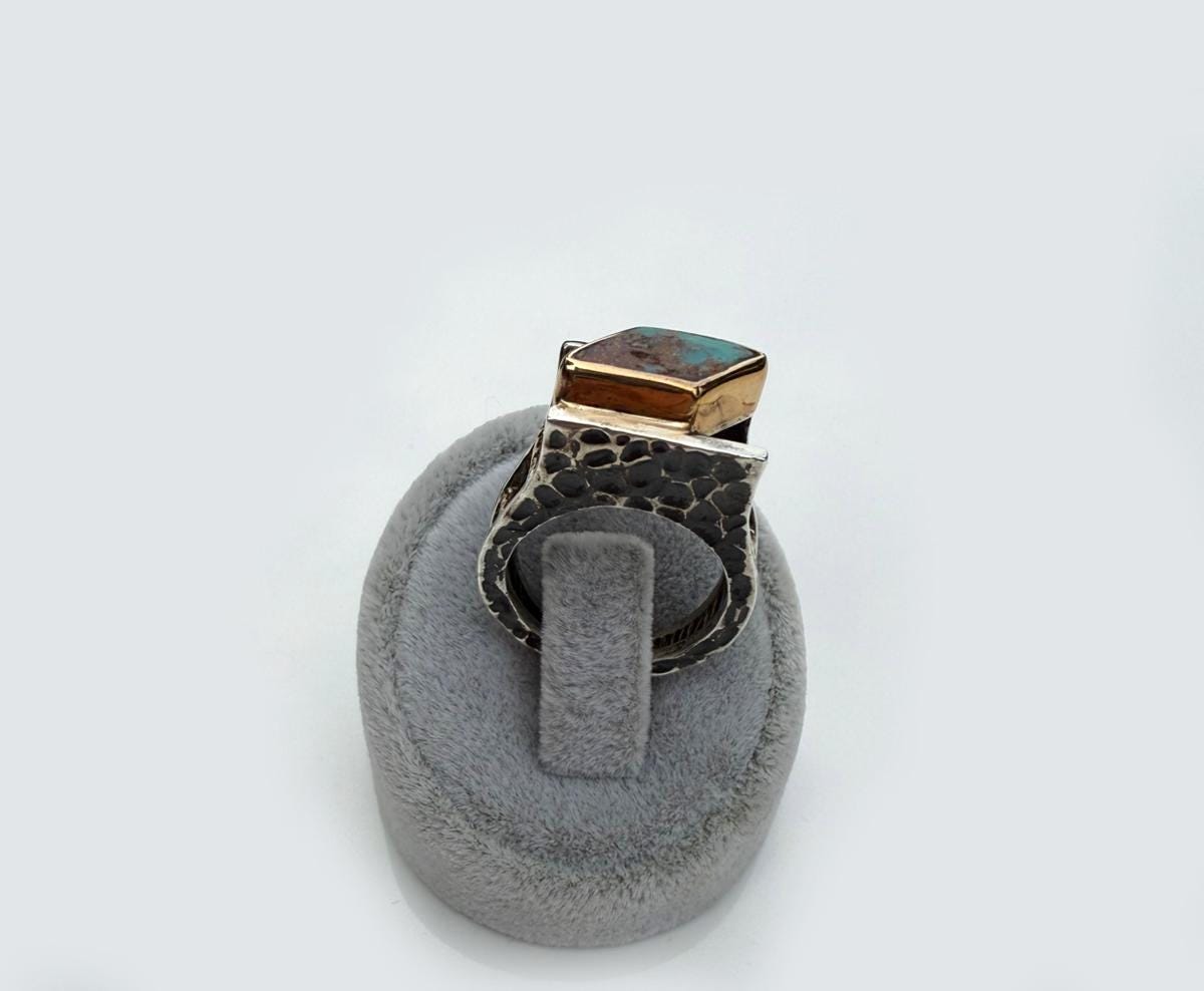 Handmade Turquoise Ring: 925 Sterling Silver Band, Artisan Jewelry
