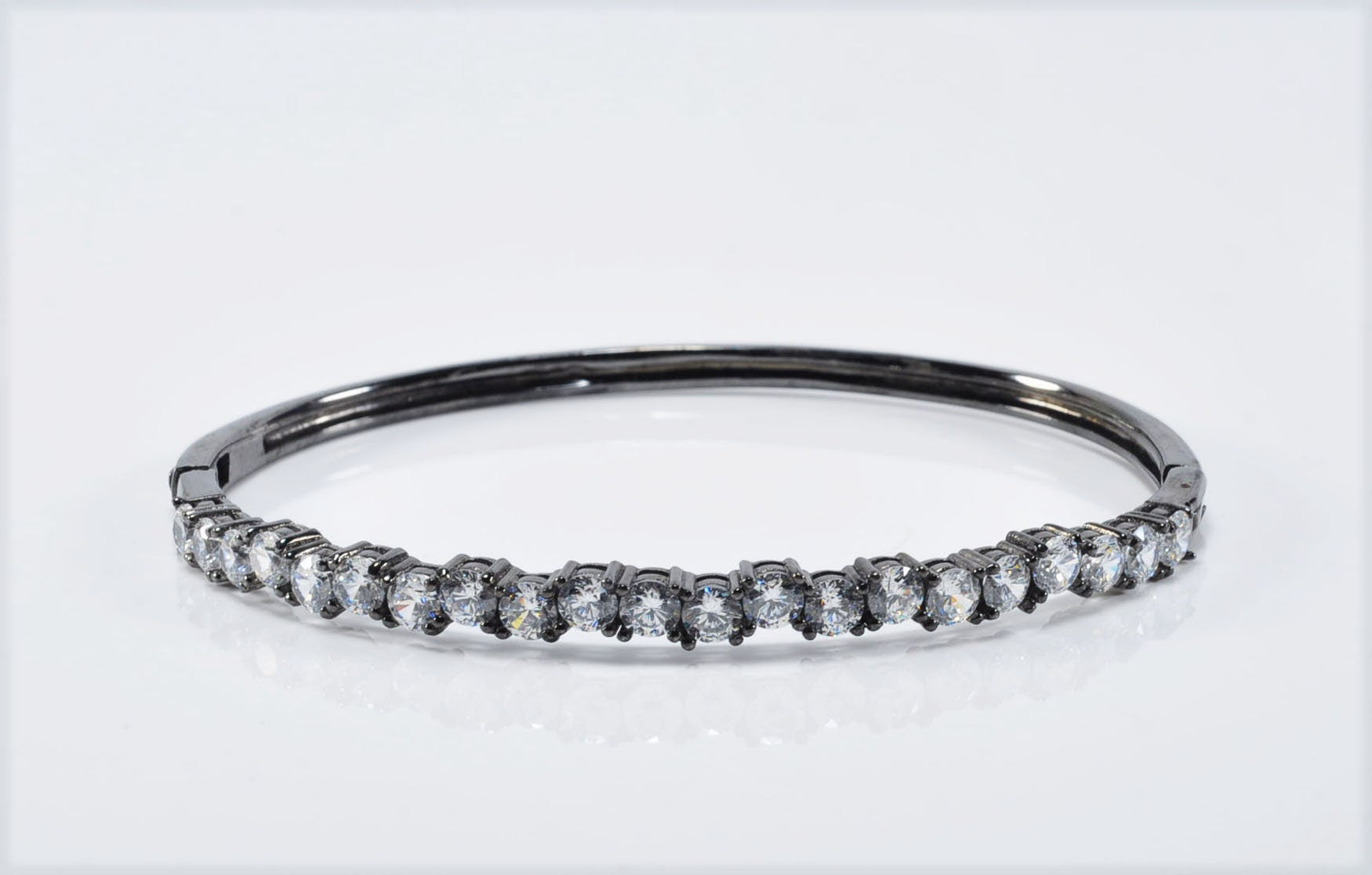 Handmade Genuine Zircon Gemstone Black Silver Bracelet,Zircon Bracelet Jewelry,Handcrafted Black Silver Zircon Bracelet Gift for Her