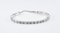 Handmade Baguette Zircon 925 Sterling Silver Bracelet, Wedding Jewelry