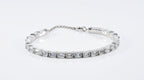 Handmade Baguette Zircon 925 Sterling Silver Bracelet, Wedding Jewelry
