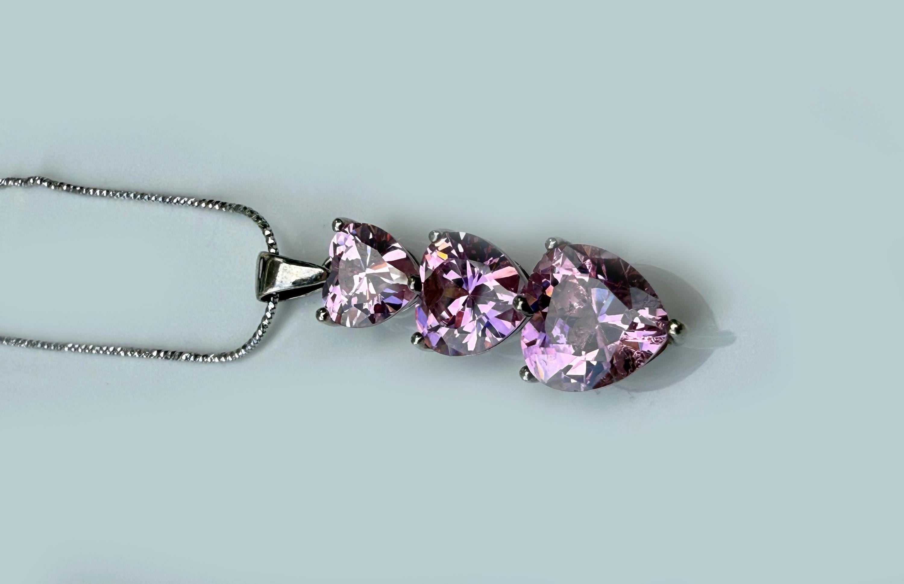 Handmade Rose Quartz Silver Necklace: Love Stone Jewelry