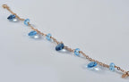 Handmade Genuine Aquamarine Rose Silver Bracelet, Handcrafted Aquamarine Bracelet Jewelry,Anniversary Gift for her