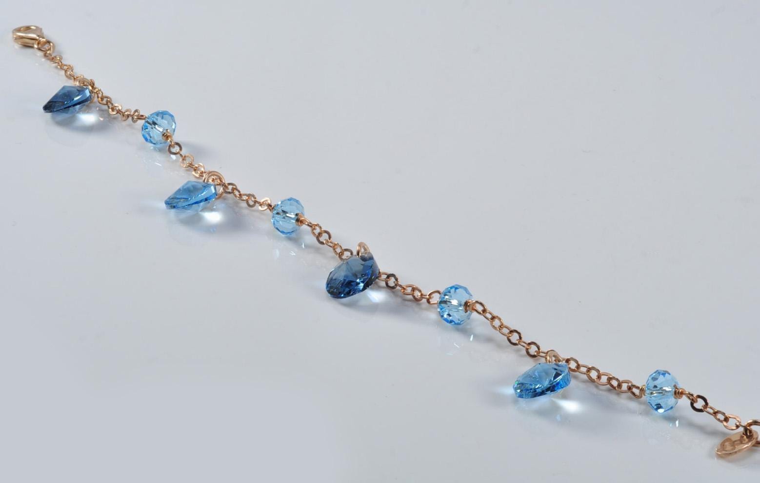 Handmade Genuine Aquamarine Rose Silver Bracelet, Handcrafted Aquamarine Bracelet Jewelry,Anniversary Gift for her