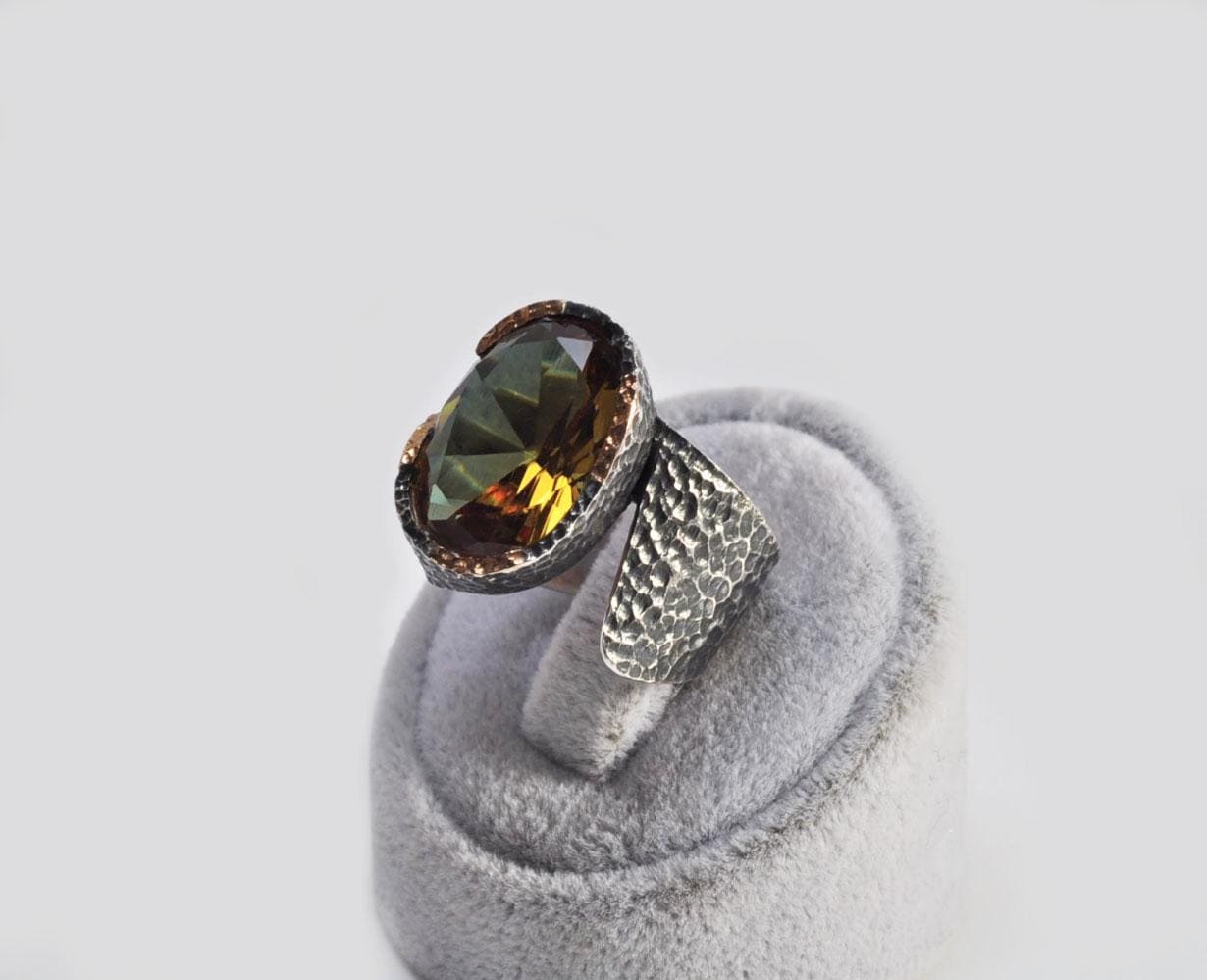 Handmade Sultanite Ring in Sterling Silver, Unique Gemstone Jewelry, Color‑Changing Design