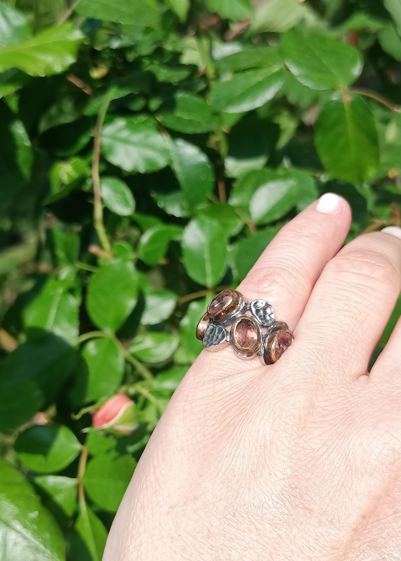 Handmade Color Changing Sultanite Silver Ring: Turkish Gemstone Jewelry