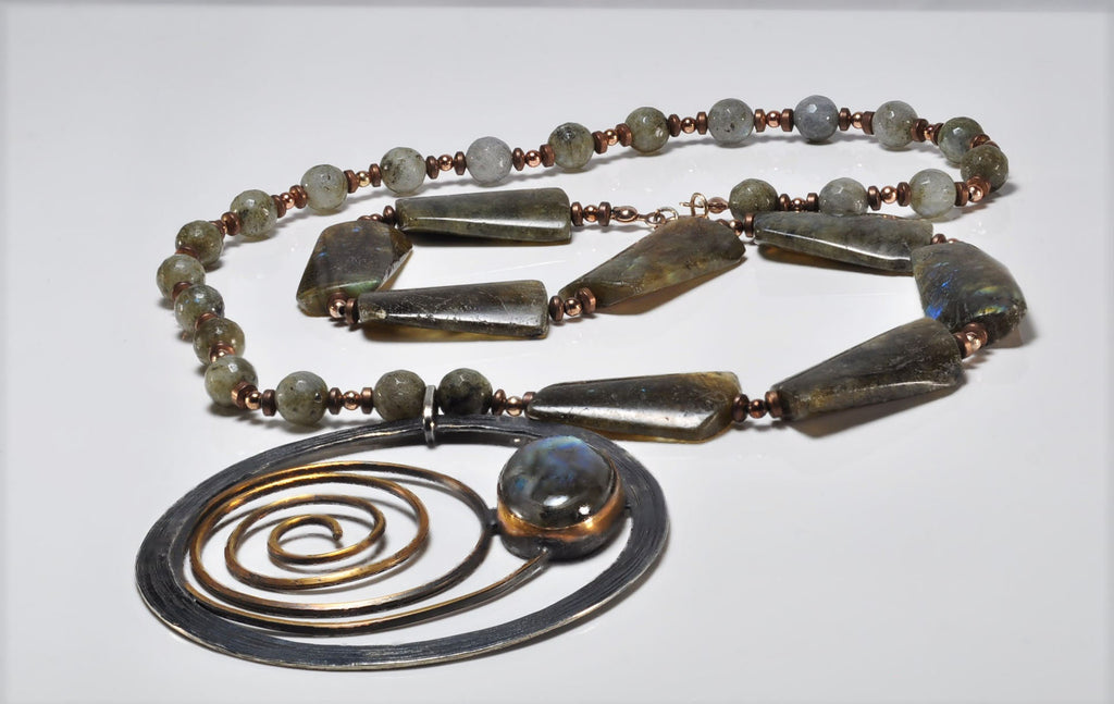 Handmade Labradorite  Silver Necklace,925 Sterling Silver Genuine Authentic Necklace, Labrodorite  Gemstone Jewelry Gift for Her