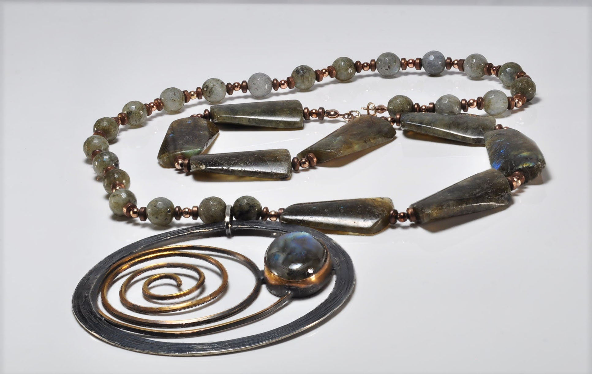 Handmade Labradorite  Silver Necklace,925 Sterling Silver Genuine Authentic Necklace, Labrodorite  Gemstone Jewelry Gift for Her