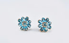Handmade Aquamarine Flower Earrings: Rose Silver Jewelry Gift