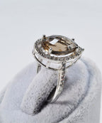 Handmade Citrine and Zircon Silver Ring: Artisan Jewelry Gift