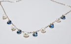 Handmade Aquamarine and Pearl Silver Necklace,925 Silver Genuine Authentic Necklace,Aquamarine and Pearl Gemstone Jewelry Gift for Her
