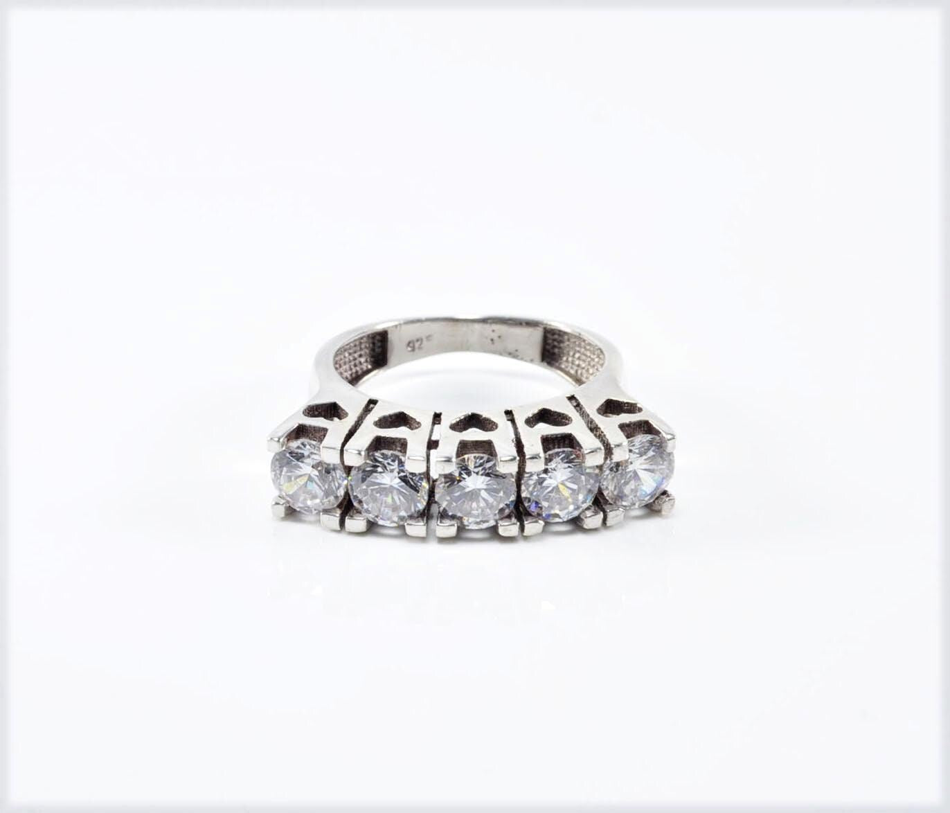 Handmade Zircon 925 Sterling Silver Ring, Handcrafted Zircon Jewelry,Wedding Ring Gift, Anniversary Gift for Her