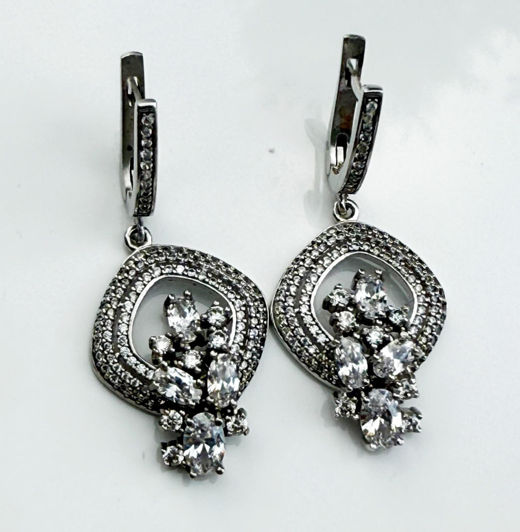 Handmade Sterling Silver Zircon Earrings: December Birthstone Jewelry