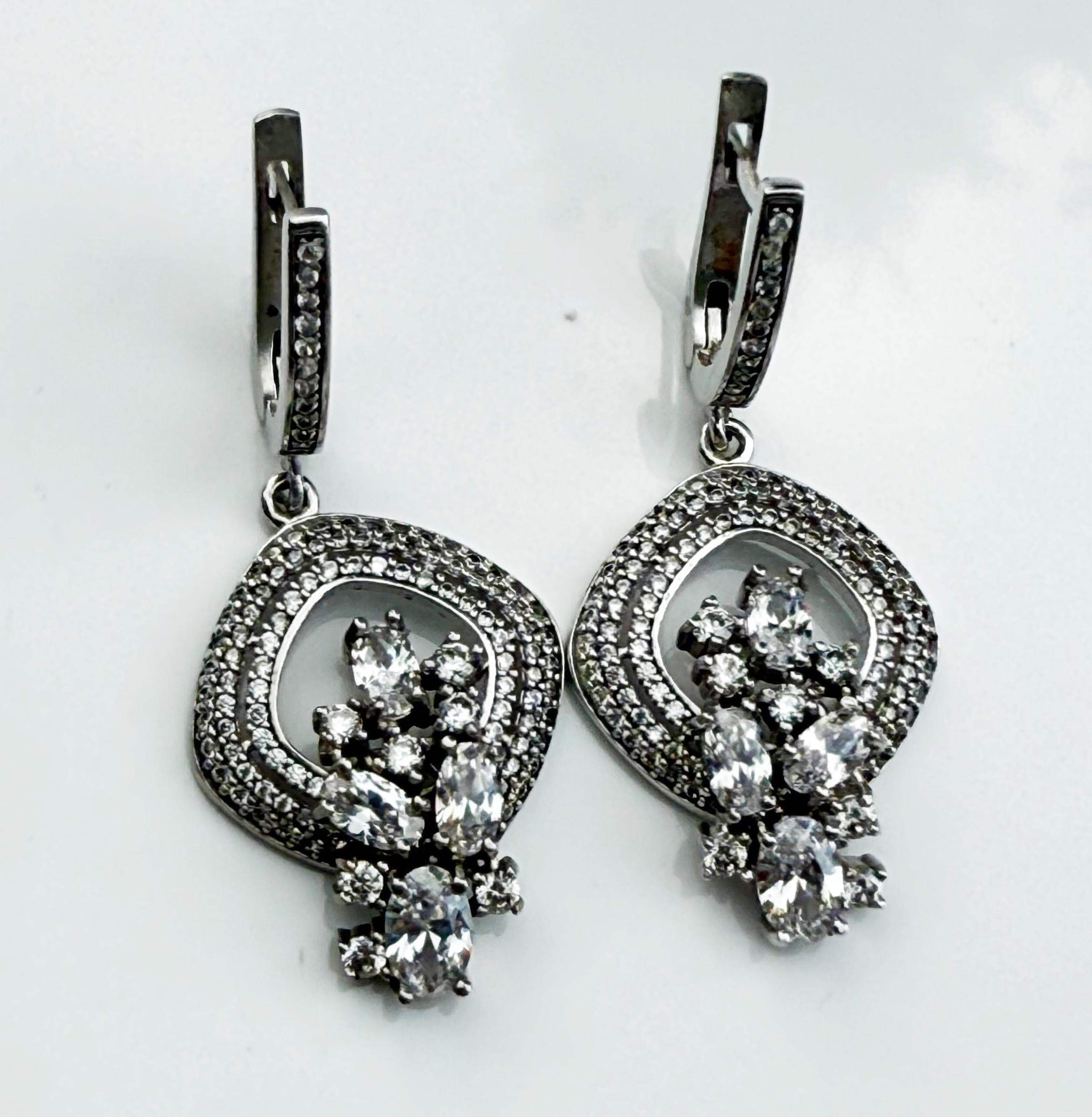 Handmade Sterling Silver Zircon Earrings: December Birthstone Jewelry