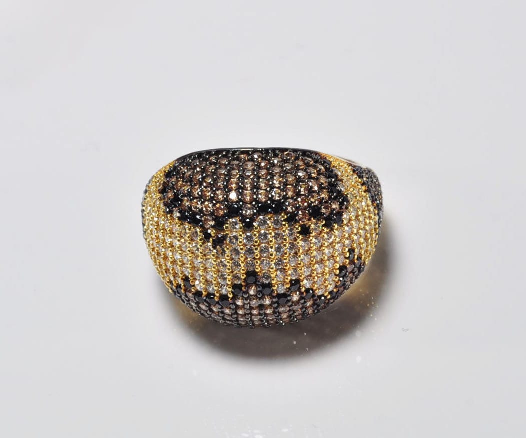 Handmade Zircon Silver Ring, Handcrafted Gold plated Zircon Jewelry,Wedding Ring Gift, Gold plated Silver Zircon Ring,Gift for her
