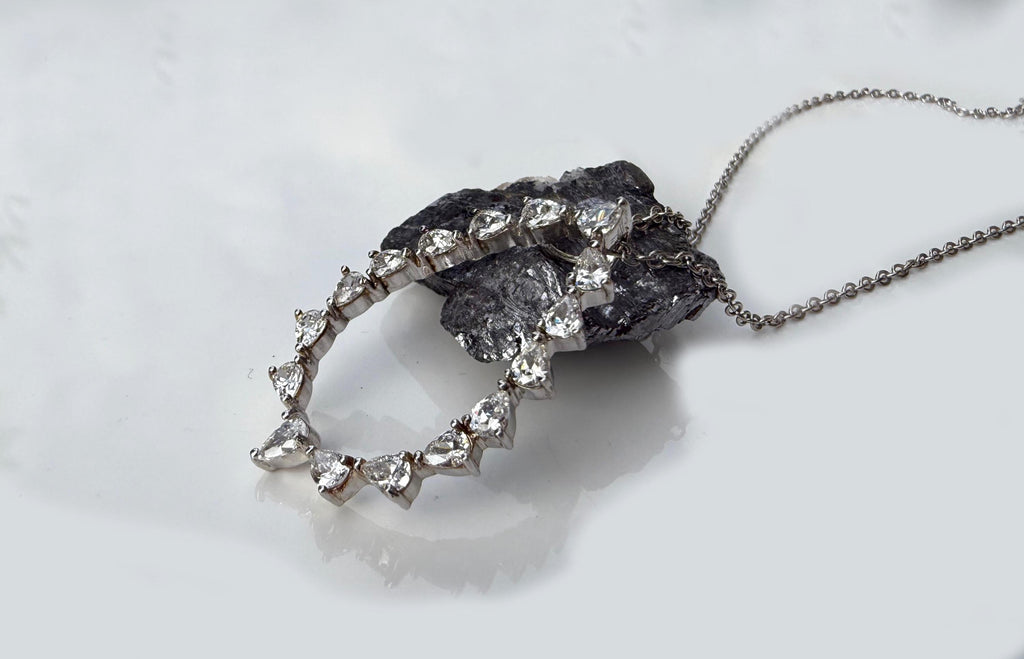 Sterling Silver Zircon Gemstone Necklace: Handmade Wedding Jewelry