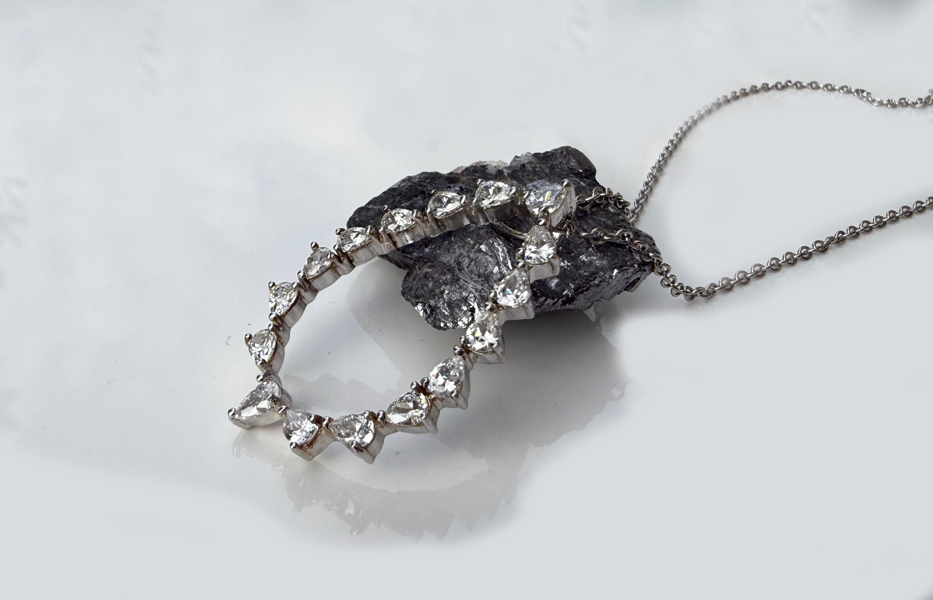 Sterling Silver Zircon Gemstone Necklace: Handmade Wedding Jewelry