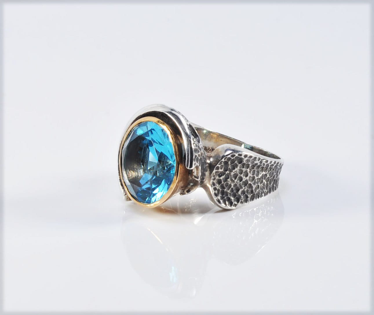 Handmade Aquamarine Silver Ring, Handcrafted Aquamarine Jewelry, 925 Sterling Silver AquamarineRing,Gift for her
