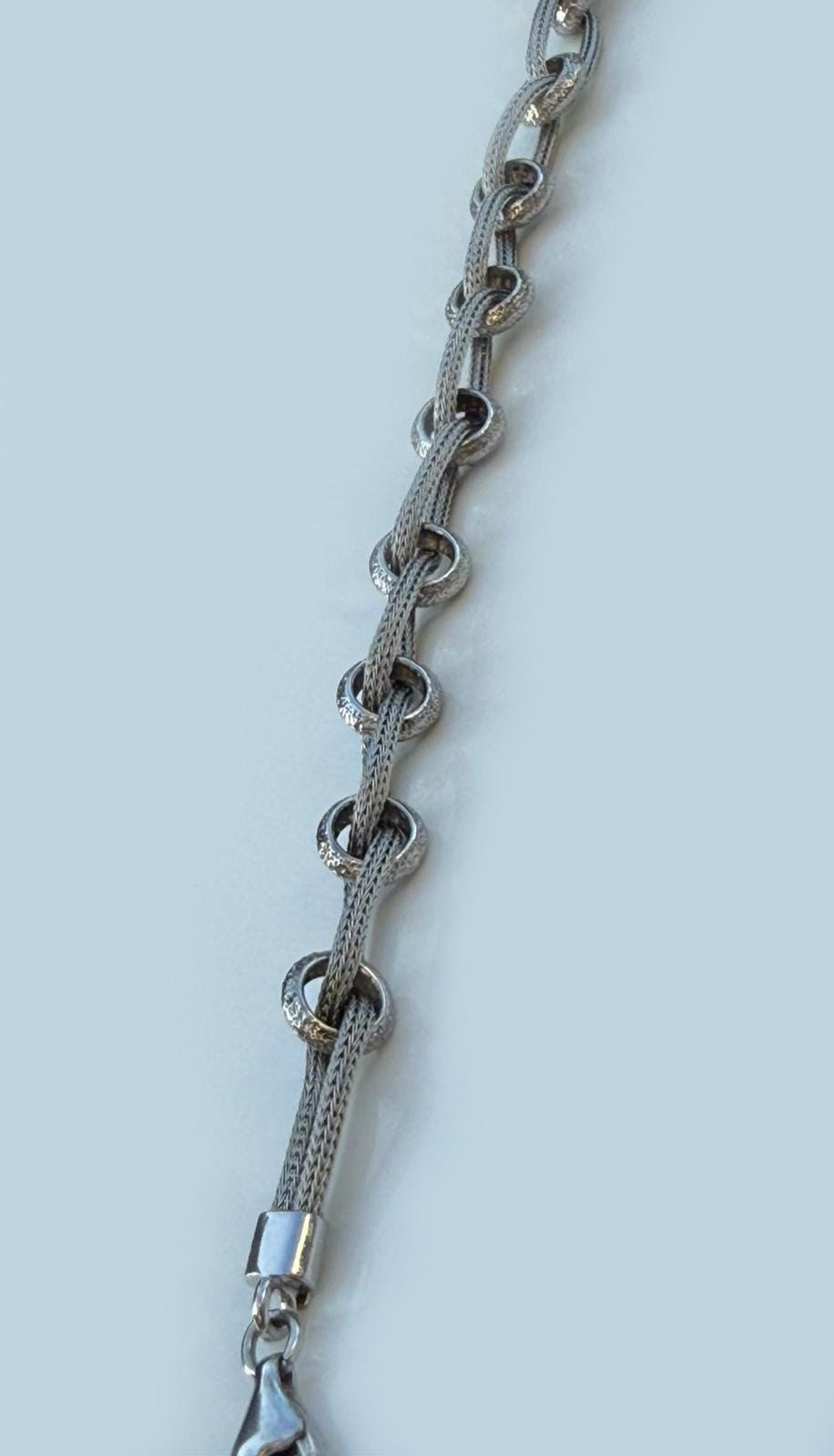 Handcrafted Sterling Silver Interwoven Link Bracelet: Elegant Silver Jewelry