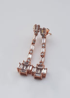 Handmade Genuine Zircon Rose Silver Earring, Handcrafted Zircon Earring Jewelry, Gift for Her