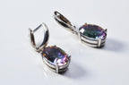 Handmade Genuine Natural Mystic Topaz Silver Earring,Mystic Topaz Earring Jewelry,Handcrafted Earring Gift for Her