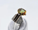 Handmade Color Changing Sultanite Silver Ring, Turkish Diaspora Ring