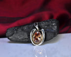 Handmade Genuine Citrine Silver Necklace, Handcrafted Citrine Gemstone Pendant,Gift for Her