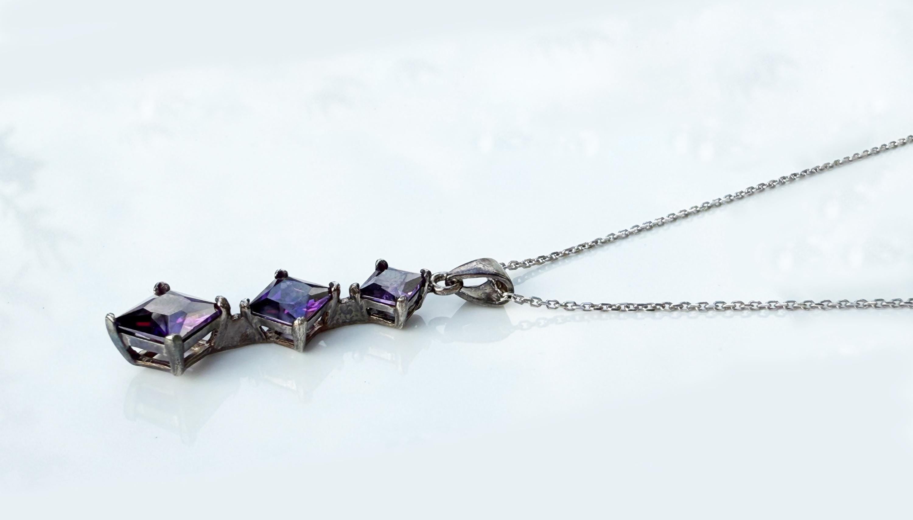 Handmade Amethyst 925 Sterling Silver Necklace: Gemstone Jewelry