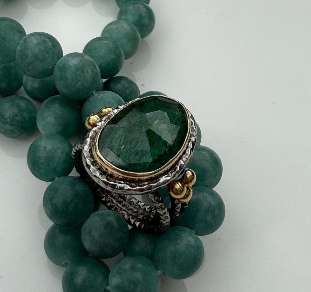 Handmade Genuine Emerald 925 Sterling Silver Ring, Handcrafted Emerald Ring Jewelry,Wedding Ring Gift, Anniversary Gift,Gift for Her