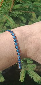 Elegant Neon Gemstone Bracelet – Unique Handmade Rose Silver Jewelry for Women