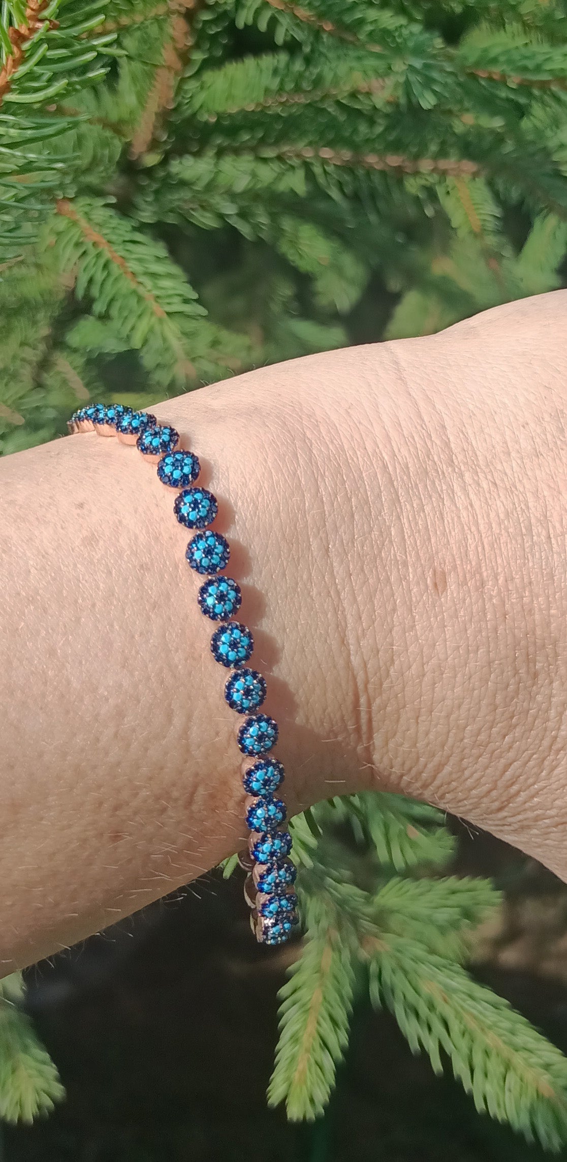 Elegant Neon Gemstone Bracelet – Unique Handmade Rose Silver Jewelry for Women