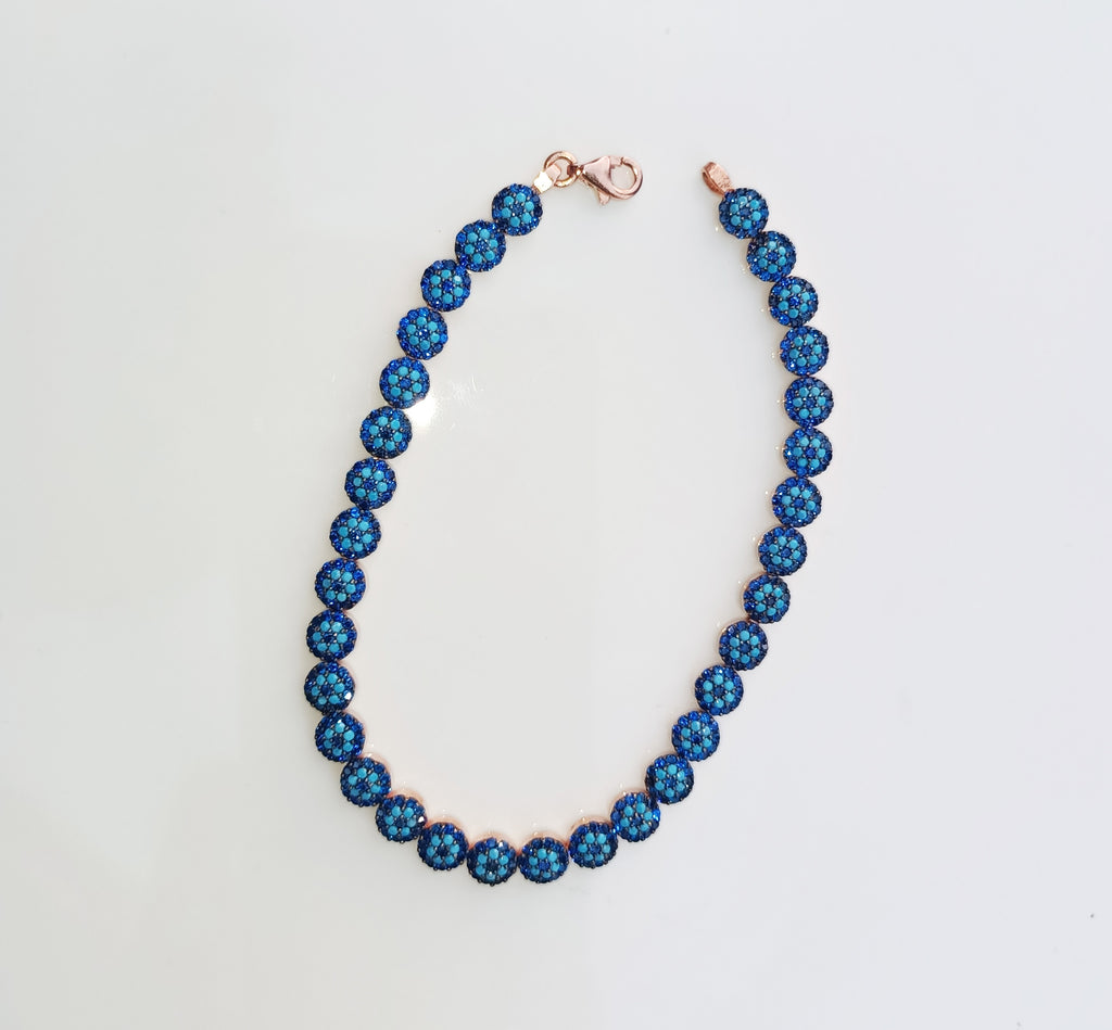 Elegant Neon Gemstone Bracelet – Unique Handmade Rose Silver Jewelry for Women