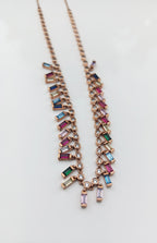 Elegant Multicolor Zircon Pendant Necklace – Authentic Rose Silver Jewelry