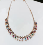 Elegant Multicolor Zircon Pendant Necklace – Authentic Rose Silver Jewelry