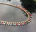 Elegant Multicolor Zircon Pendant Necklace – Authentic Rose Silver Jewelry
