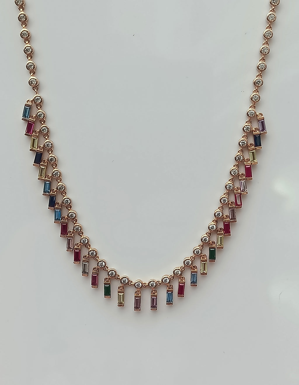 Elegant Multicolor Zircon Pendant Necklace – Authentic Rose Silver Jewelry