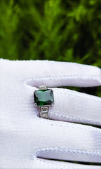 Handmade Emerald & Baguette Zircon Ring – 925 Sterling Silver Jewelry