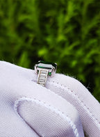Handmade Emerald & Baguette Zircon Ring – 925 Sterling Silver Jewelry