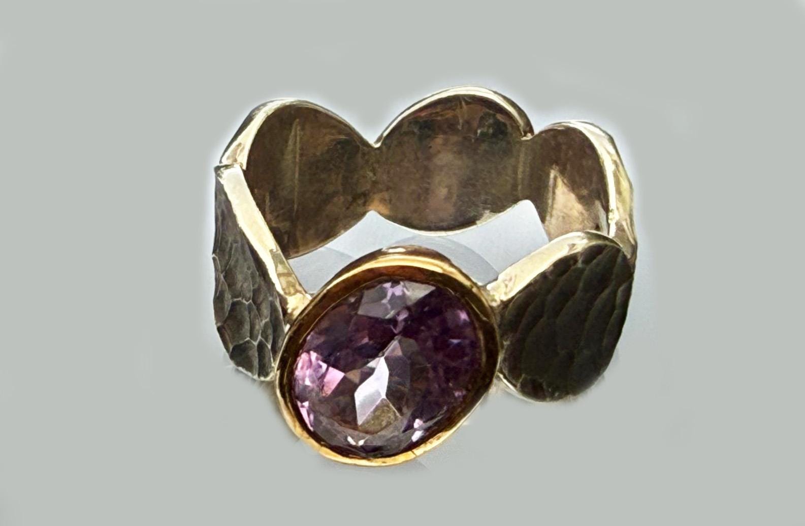 Handmade Amethyst Sterling Silver Ring: February Birthstone Jewelry