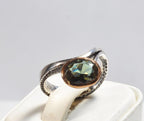 Handmade Mystic Topaz Ring in Sterling Silver, Iridescent Gemstone Jewelry