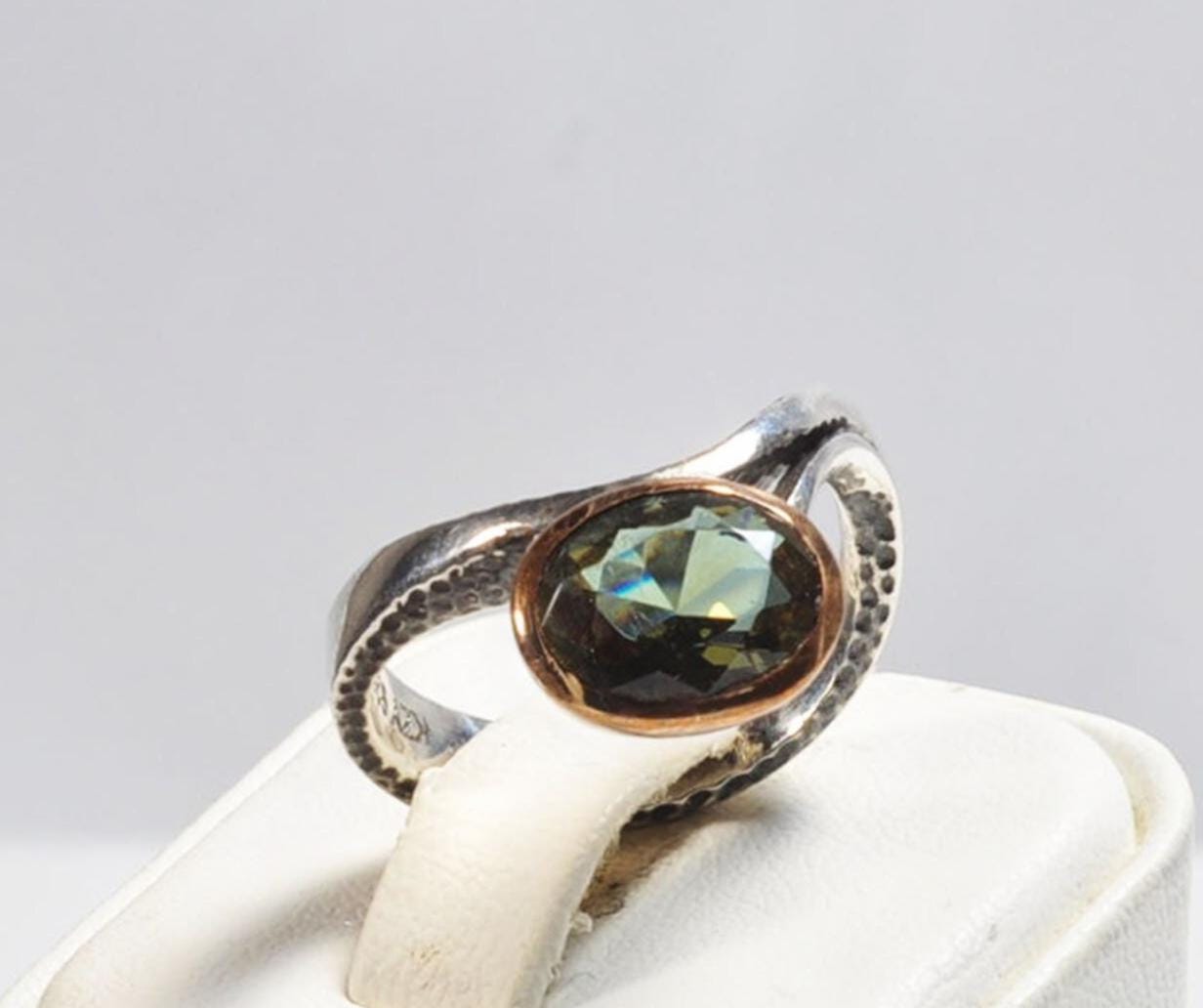 Handmade Mystic Topaz Ring in Sterling Silver, Iridescent Gemstone Jewelry