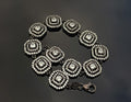 Handmade Zircon Gemstone Bracelet: Black Silver Jewelry Gift