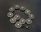 Handmade Zircon Gemstone Bracelet: Black Silver Jewelry Gift