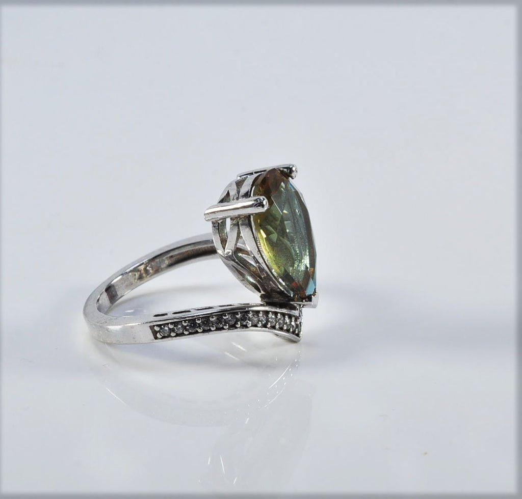 Handmade Color Changing Sultanite and Zircon Silver  Ring, Handcrafted Sultanite Jewelry,Gift for Her