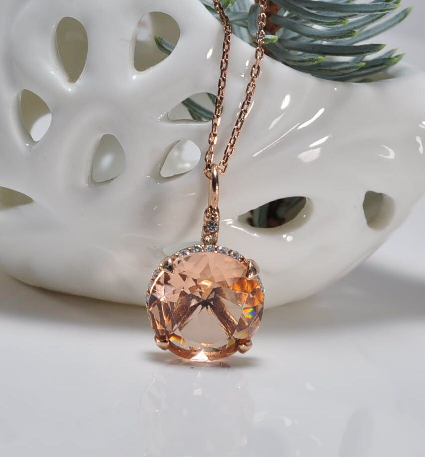 Handmade Citrine Silver Necklace,925 Sterling Silver Genuine Authentic Necklace, Citrine Gemstone Jewelry Gift for Her