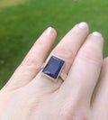 Handmade Sapphire Ring: 925 Sterling Silver Wedding Band