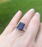 Handmade Sapphire Ring: 925 Sterling Silver Wedding Band