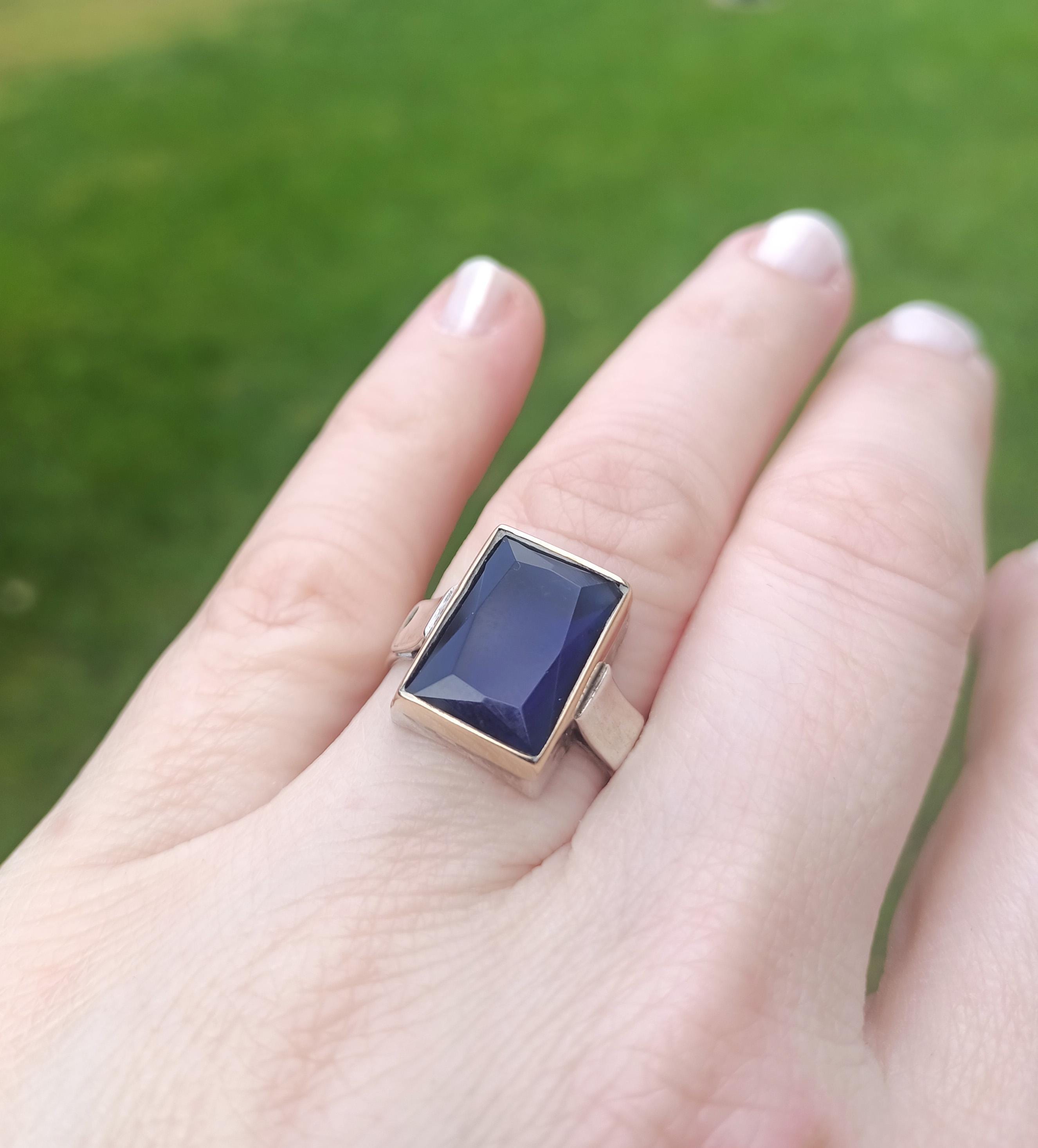 Handmade Sapphire Ring: 925 Sterling Silver Wedding Band