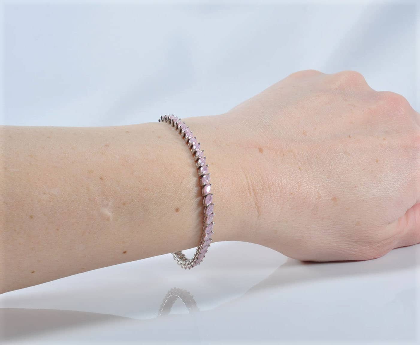 Handmade Sterling Silver Rose Quartz Bracelet, Gemstone Jewelry