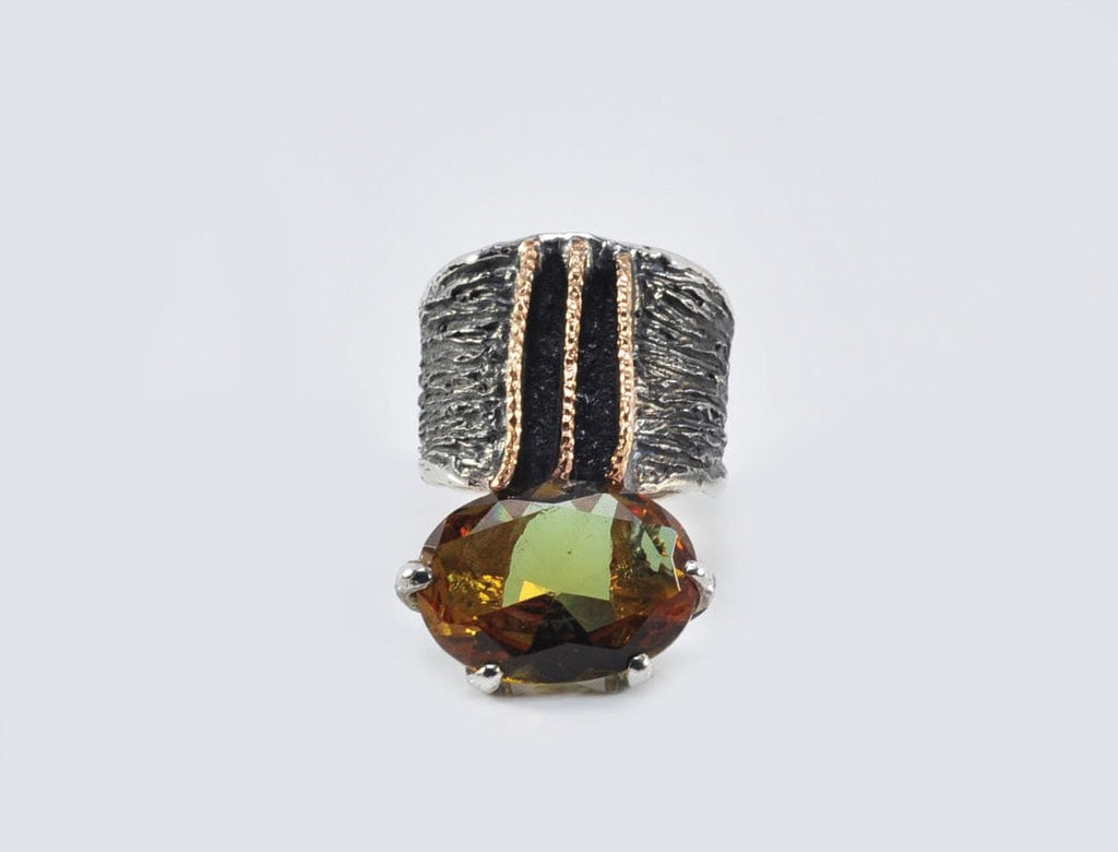 Handmade Color Changing Sultanite Silver Ring, Turkish Diaspora Ring